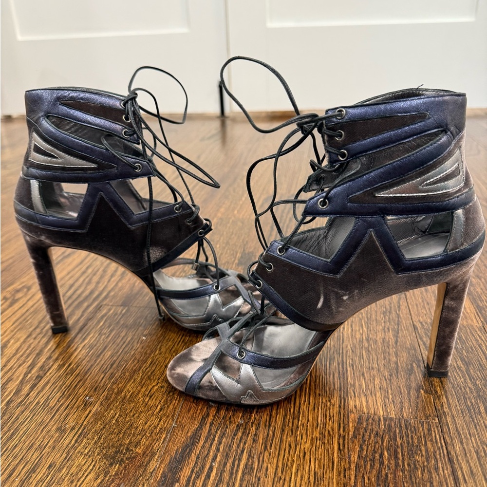 Jimmy Choo Black and Silver Heels